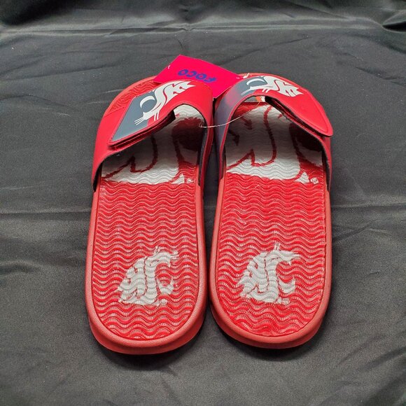 BNWT Washington State Cougars Colorblock Big Logo Gel Slide-Sz  Large11/12 - Picture 3 of 6